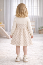 Knitted dress with bows