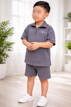 Premium Kids' Lounge Set with Zipper – Stylish & Comfortable
(Slate)