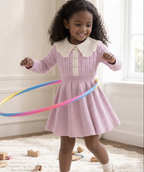 Knitted Collared Dress – Lilac Bloom