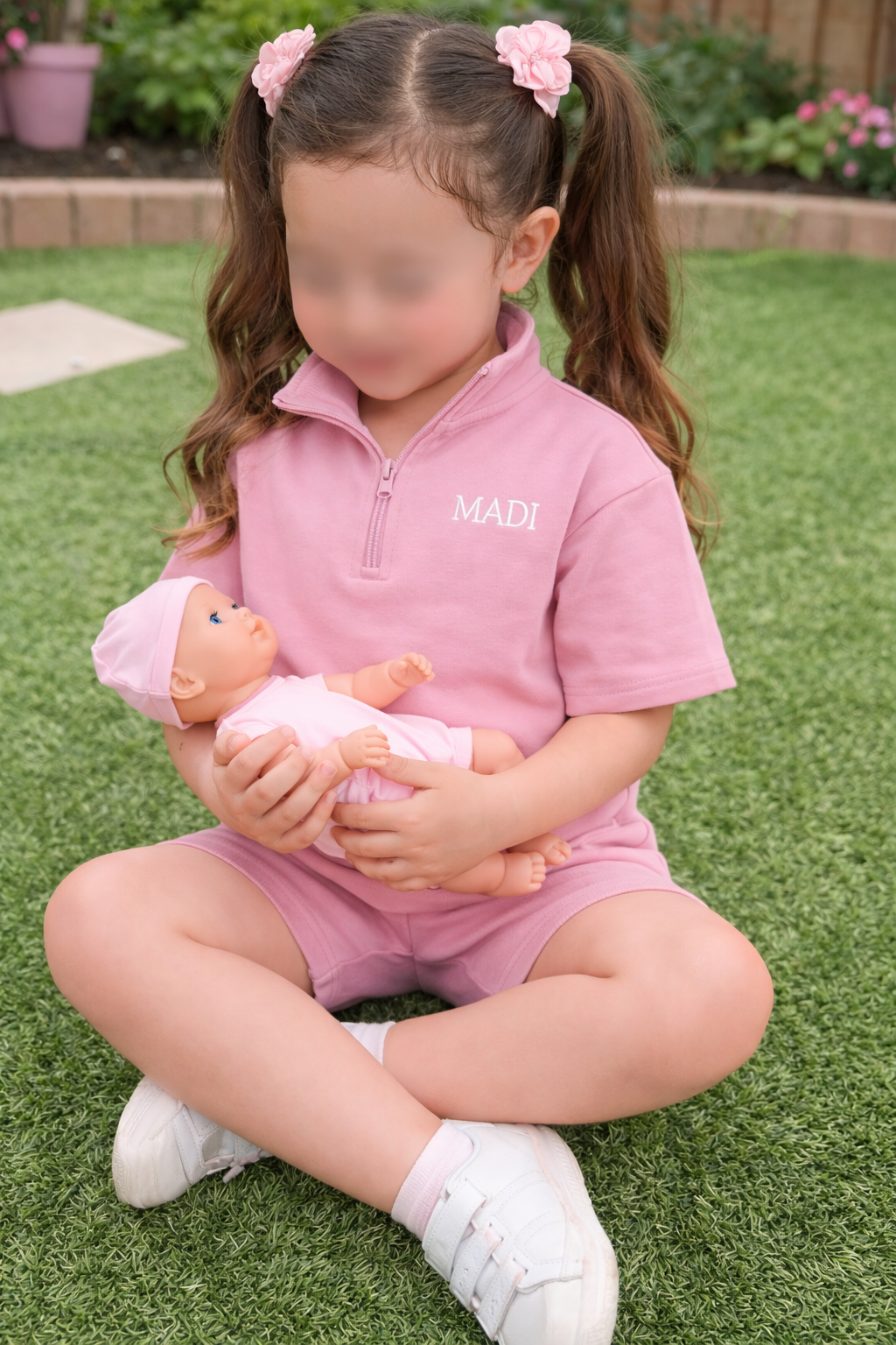 Premium Children's Lounge Set with Zipper – Stylish & Comfortable (Blush Rose)