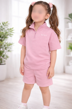 Premium Children's Lounge Set with Zipper – Stylish & Comfortable (Blush Rose)