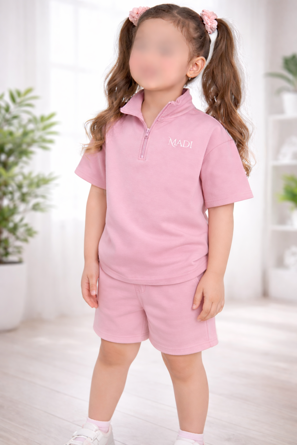 Kinder Lounge Set met Rits – (Blush Rose)